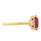 Pozlacený Stříbrný Prsten s Thajským Rubínem a Bílým Topazem
