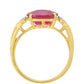 Pozlacený Stříbrný Prsten s Thajským Rubínem a Bílým Topazem