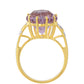 Pozlacený Stříbrný Prsten s Rose de France Ametystem a Bílým Topazem