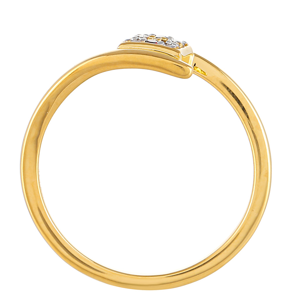 Pozlacený Stříbrný Prsten s Červeným Diamantem a Bílým Diamantem 4 