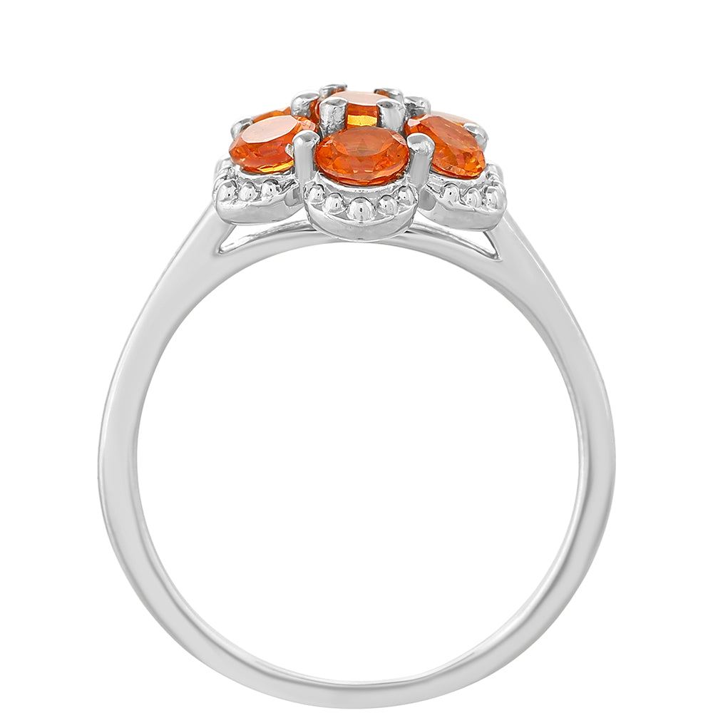 Stříbro 925/1000 - Prsten s Padparadscha Křemenem - Karátové číslo: 1.52. přibližná hmotnost: 2.73 gramů 4 