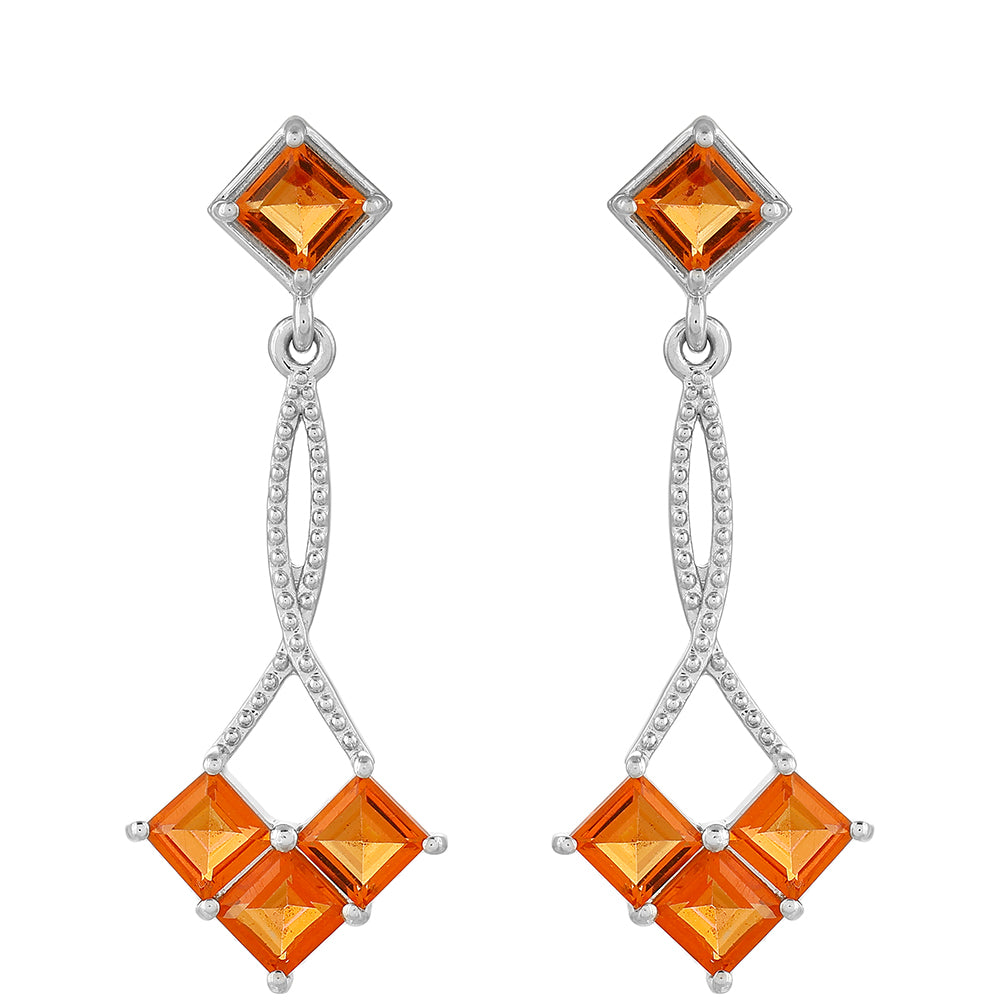 Stříbrné Náušnice s Padparadscha Křemenem 1 