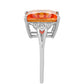 Stříbrný Prsten s Padparadscha Křemenem a Bílým Topazem