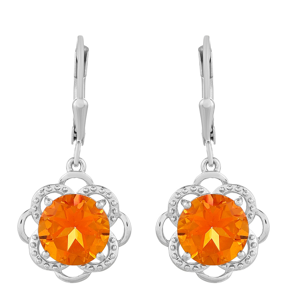 Stříbrné Náušnice s Padparadscha Křemenem 1 