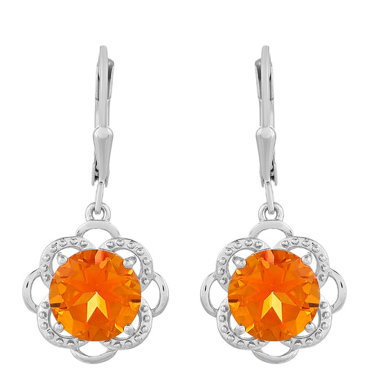 Stříbrné Náušnice s Padparadscha Křemenem