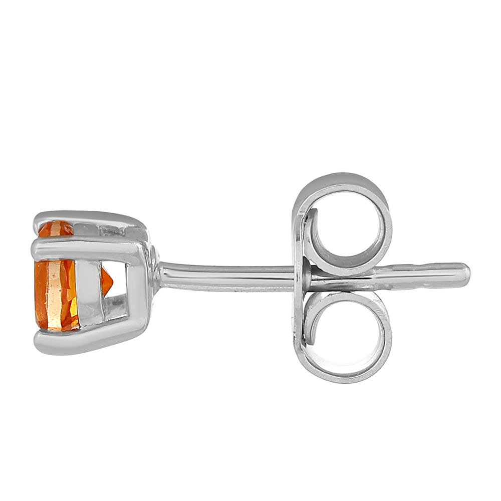 Stříbro 925/1000 - Náušnice s Padparadscha Křemenem - Karátové číslo: 0.63. přibližná hmotnost: 1.09 gramů 2 