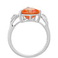 Stříbrný Prsten s Padparadscha Křemenem a Bílým Topazem
