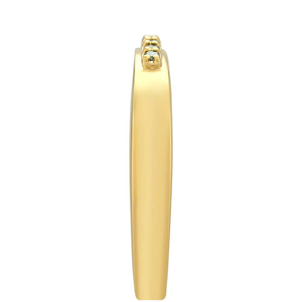 Pozlacené Stříbro 925/1000 - Prsten se Zeleným Diamantem - Karátové číslo: 0.09. přibližná hmotnost: 2.29 gramů 3 