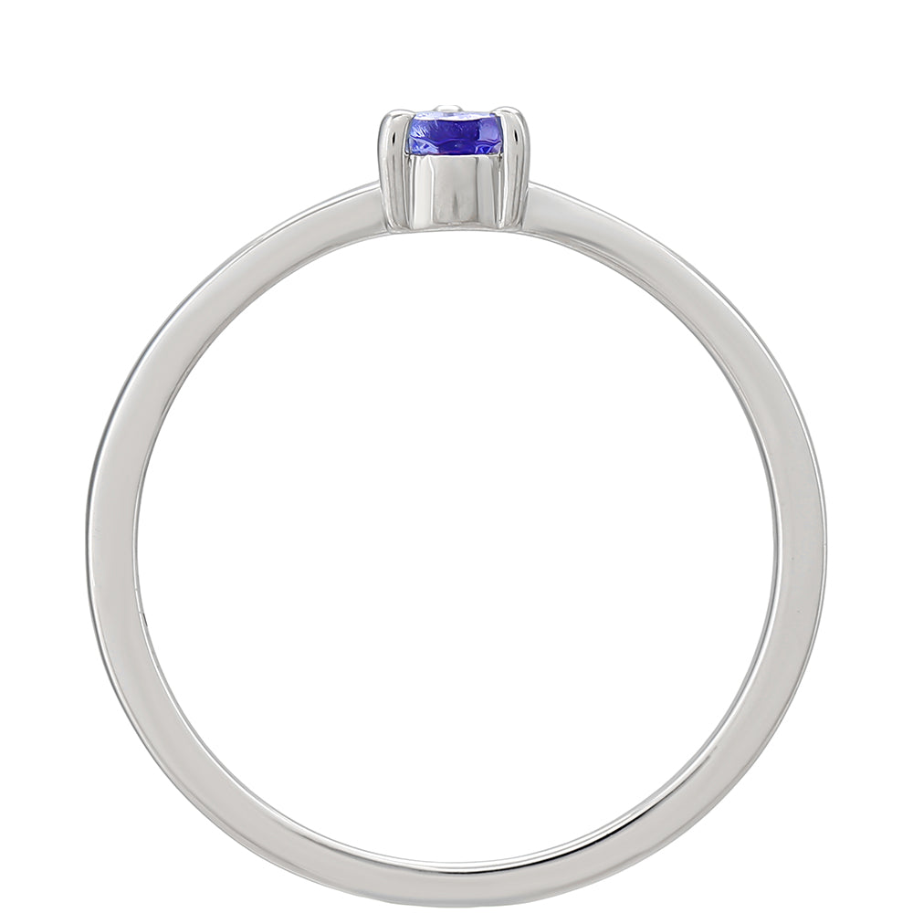 Stříbro 925/1000 - Prsten s AAA Tanzanitem - Karátové číslo: 0.21. přibližná hmotnost: 1.27 gramů 4 