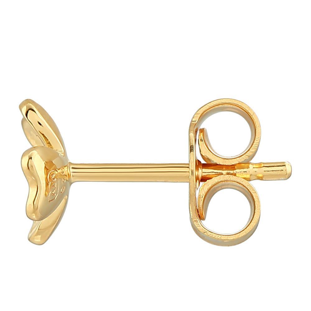 Pozlacené Stříbro 925/1000 - Náušnice se Zeleným Diamantem - Karátové číslo: 0.03. přibližná hmotnost: 0.97 gramů 2 