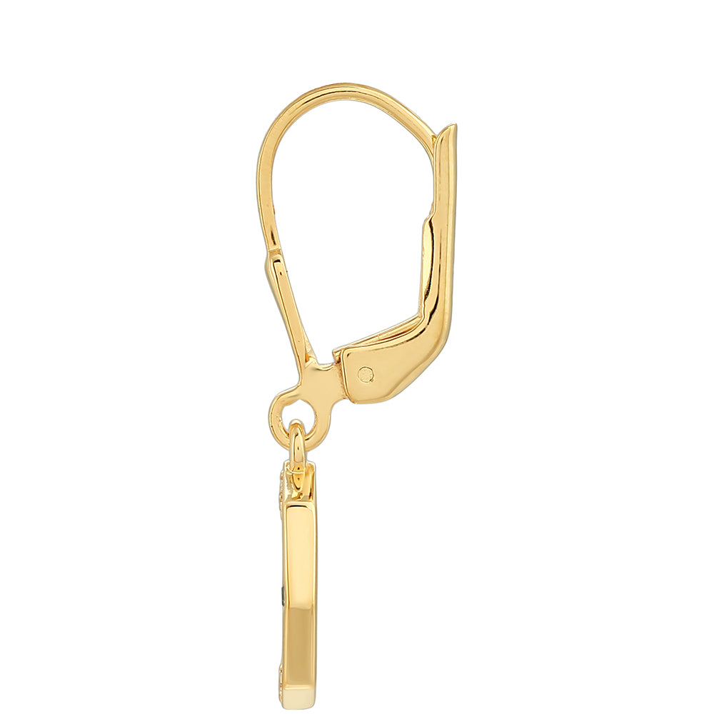 Pozlacené Stříbro 925/1000 - Náušnice se Zeleným Diamantem - Karátové číslo: 0.09. přibližná hmotnost: 1.93 gramů 2 