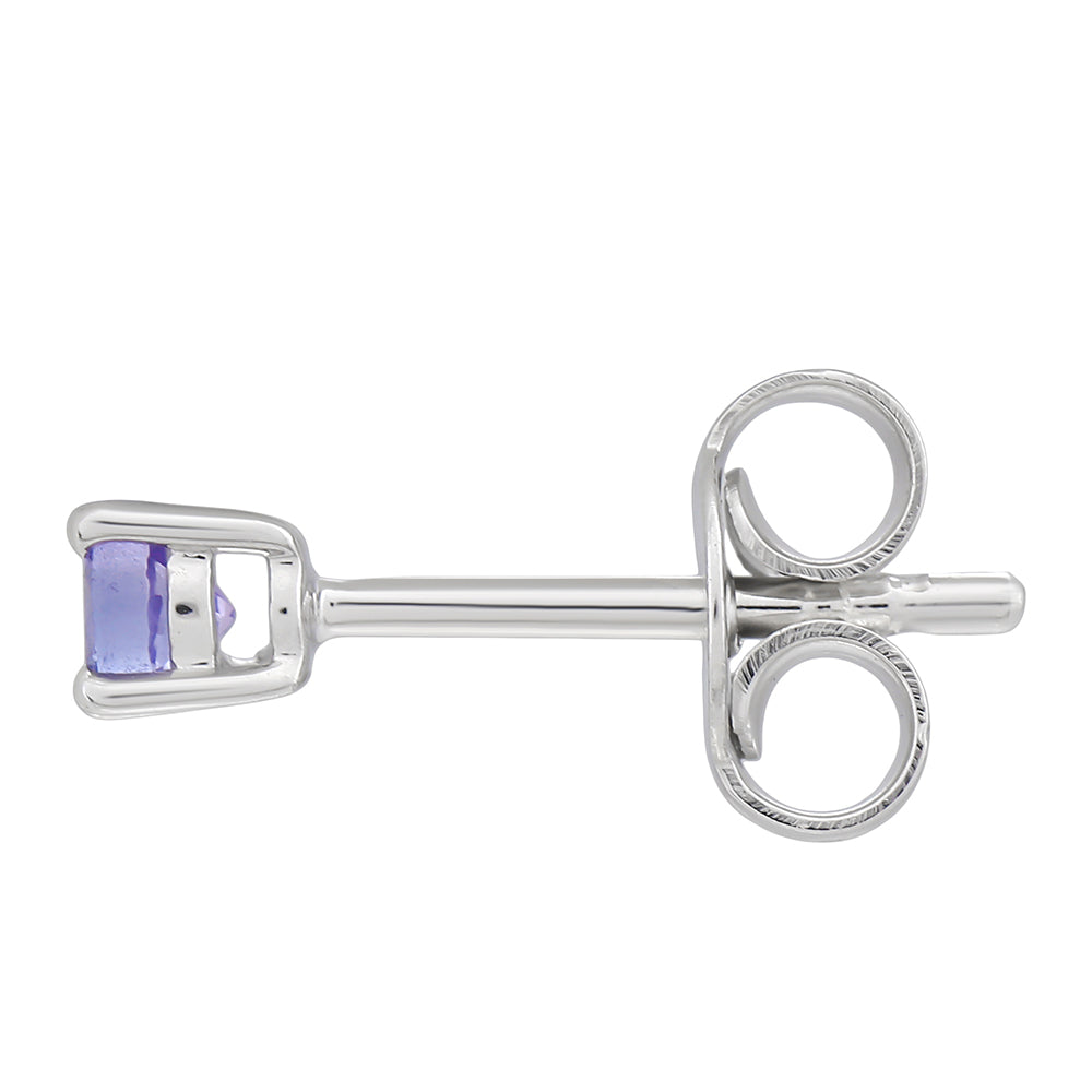 Stříbro 925/1000 - Náušnice s AAA Tanzanitem - Karátové číslo: 0.23. přibližná hmotnost: 0.71 gramů