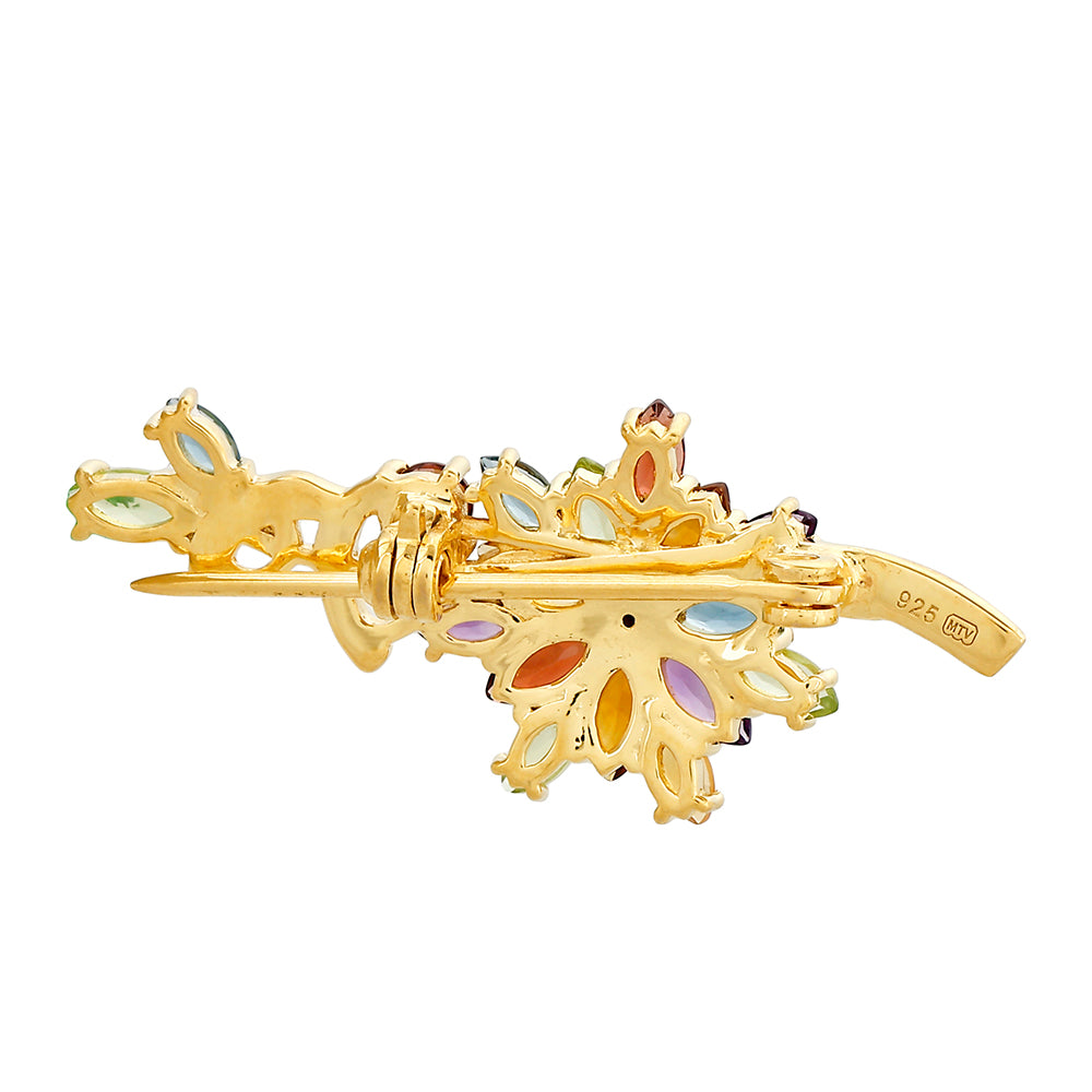 Pozlacený Stříbrný Brož s Ametystem a Citrínem z Madeiry 2 