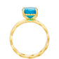 Pozlacené Stříbro 925/1000 - Prsten s etiopským Paraiba modrým opálem - Karátové číslo: 1.55. přibližná hmotnost: 3.74 gramů