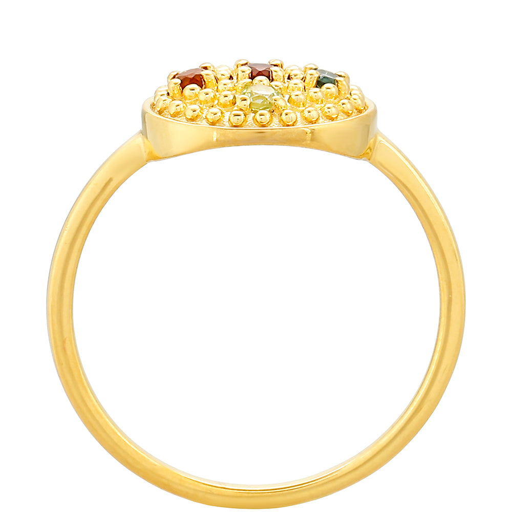 Pozlacené Stříbro 925/1000 - Prsten s Ametystem a Citrínem z Madeiry - Karátové číslo: 0.2. přibližná hmotnost: 1.81 gramů 4 