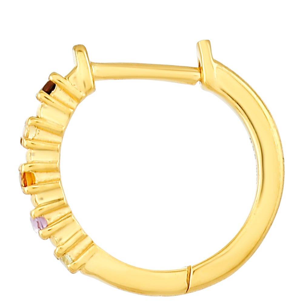 Pozlacené Stříbro 925/1000 - Náušnice s Ametystem a Citrínem z Madeiry - Karátové číslo: 0.1. přibližná hmotnost: 1.1 gramů 2 