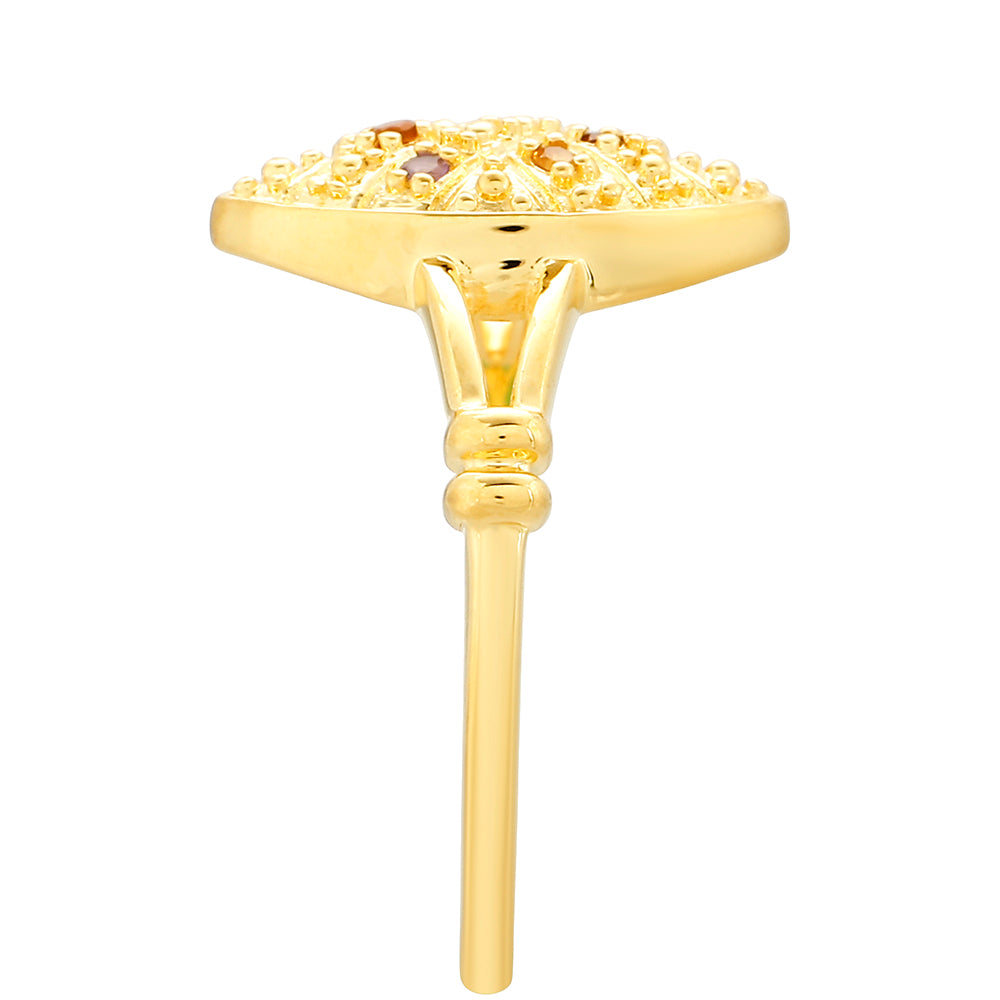 Pozlacené Stříbro 925/1000 - Prsten s Ametystem a Citrínem z Madeiry - Karátové číslo: 0.06. přibližná hmotnost: 2.22 gramů