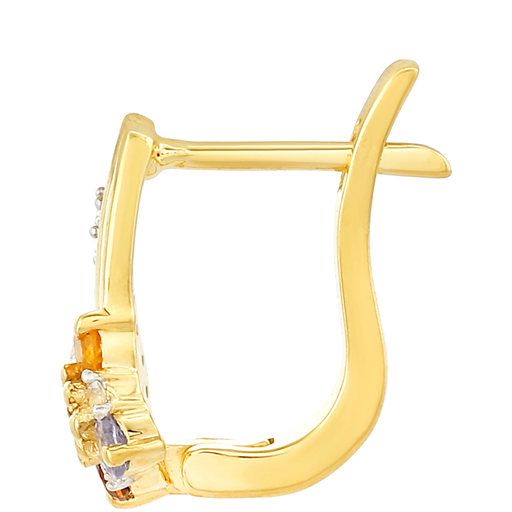 Pozlacené Stříbrné Náušnice s Tanzanitem a Citrínem 2 