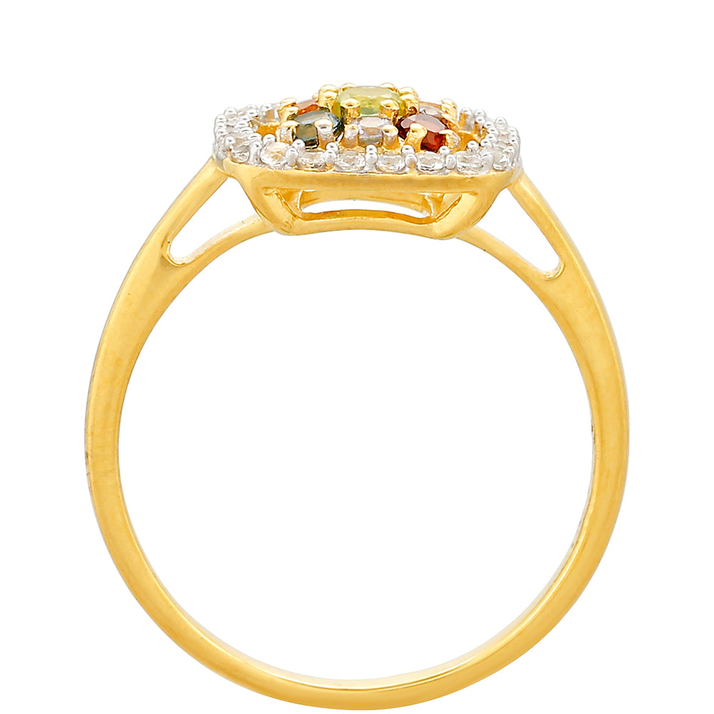 Pozlacený Stříbrný Prsten s Tanzanitem a Citrínem z Madeiry 4 