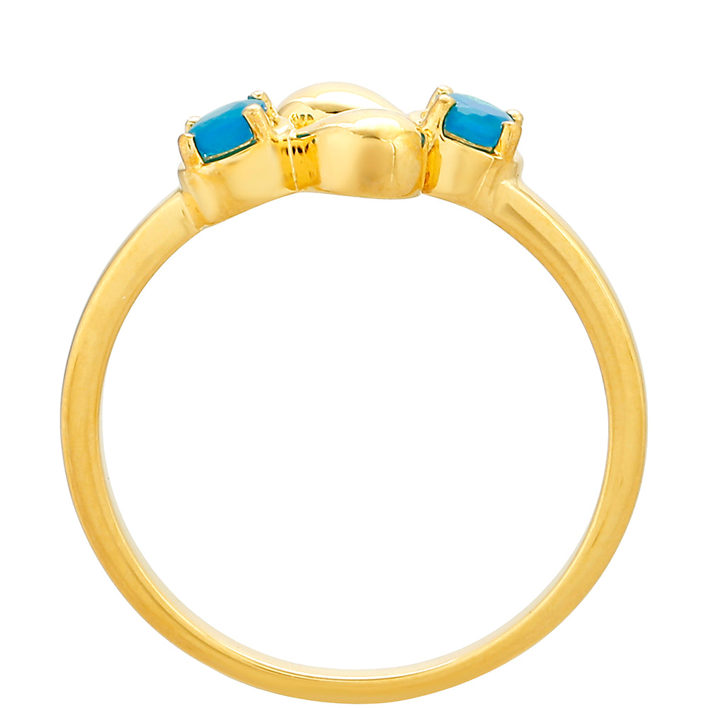 Pozlacené Stříbro 925/1000 - Prsten s etiopským Paraiba modrým opálem - Karátové číslo: 0.15. přibližná hmotnost: 2.4 gramů 4 