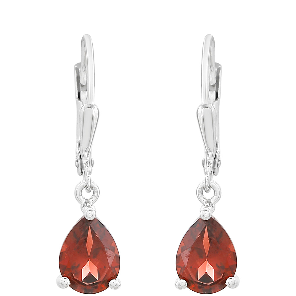 Stříbrné Náušnice s Granátem 1 