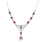 Stříbrný Náhrdelník s Granátem a Bílým Topazem