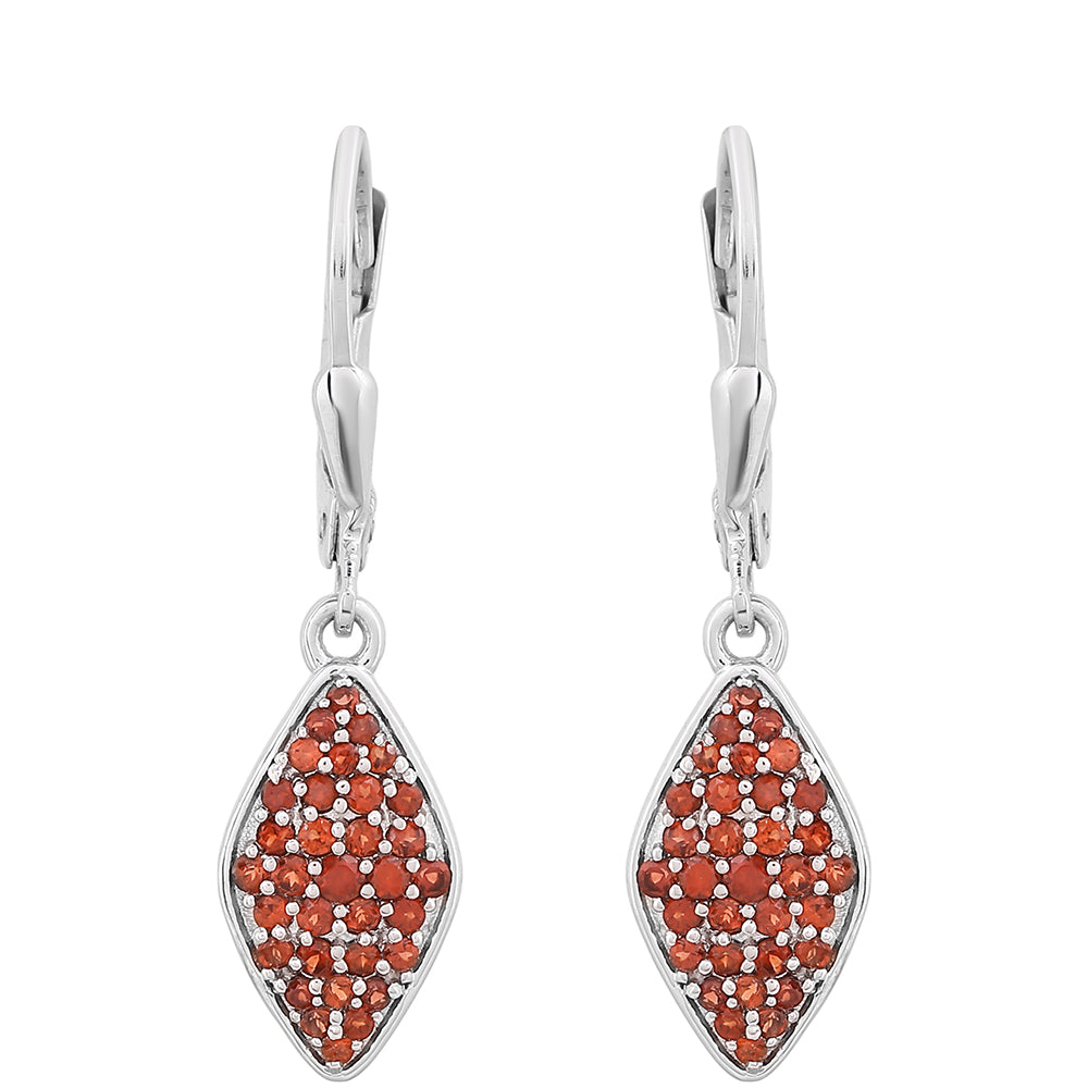 Stříbrné Náušnice s Granátem