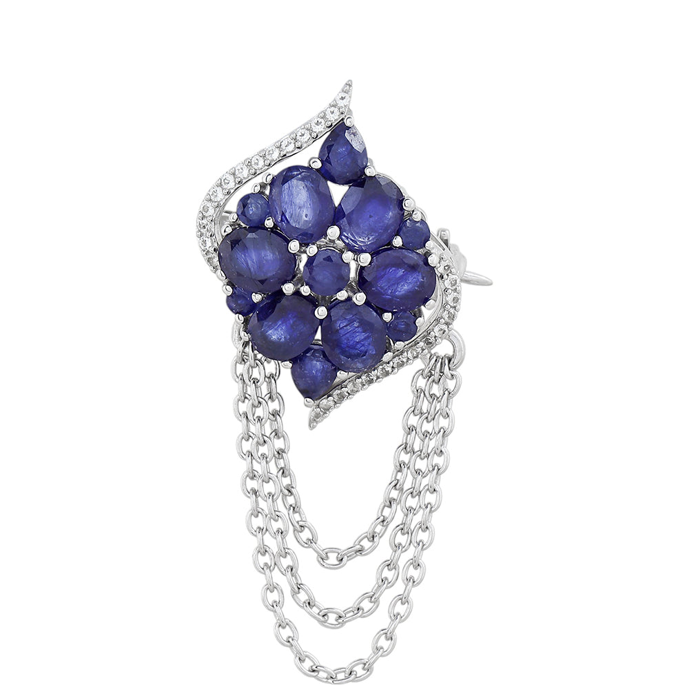 Stříbrný Brož s Thajským Safírem 1 