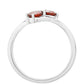 Stříbro 925/1000 - Prsten s Granátem - Karátové číslo: 0.88. přibližná hmotnost: 1.9 gramů