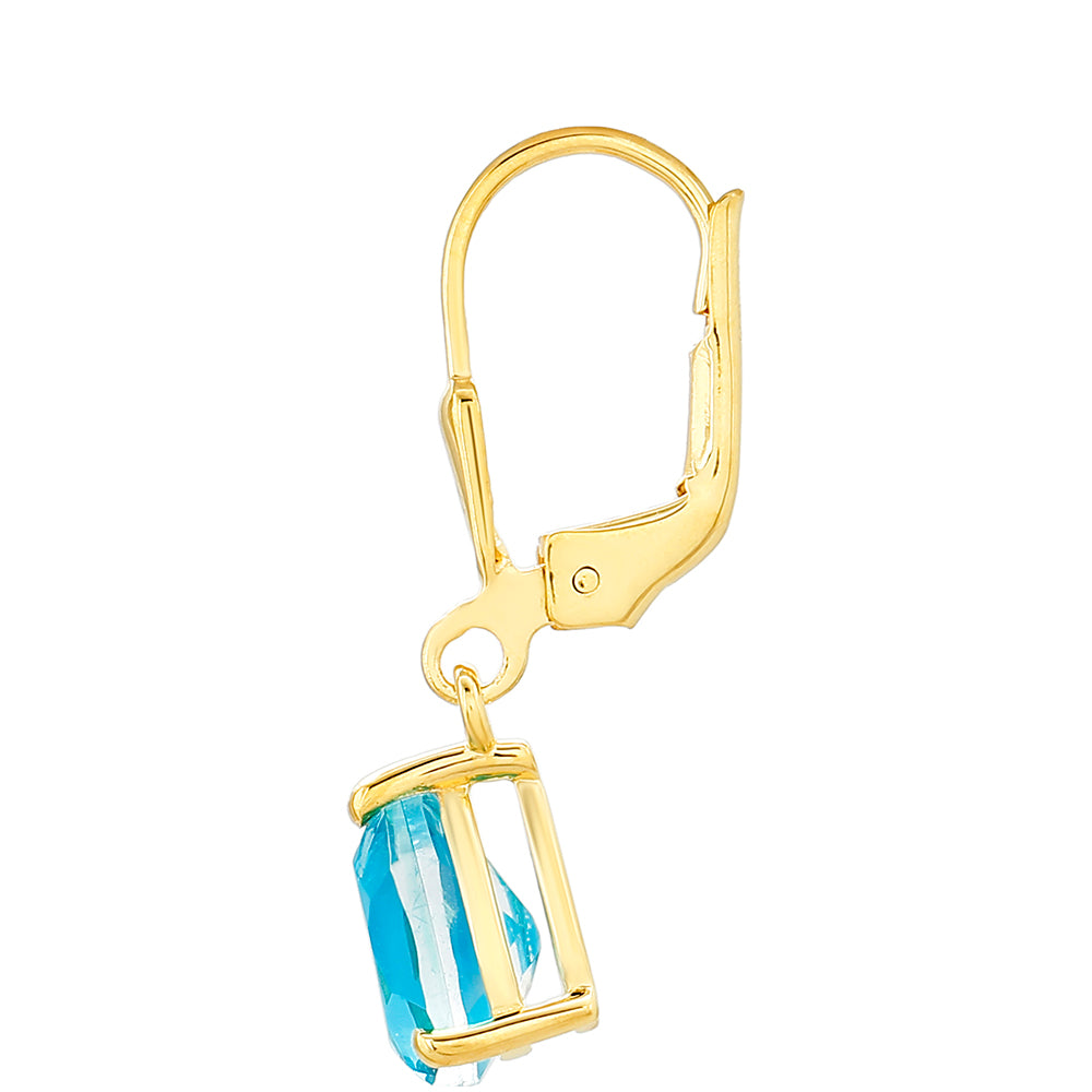 Pozlacené Stříbrné Náušnice s Paraiba Křemenem 2 