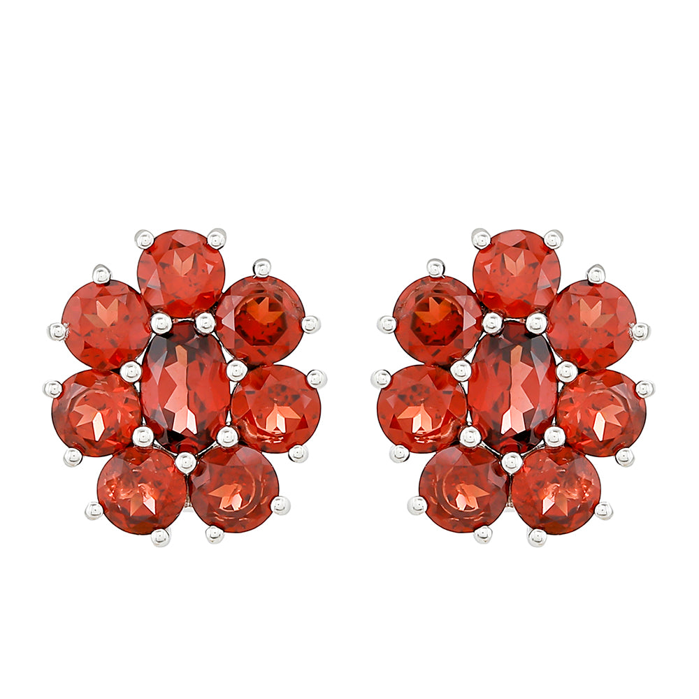 Stříbrné Náušnice s Granátem 1 