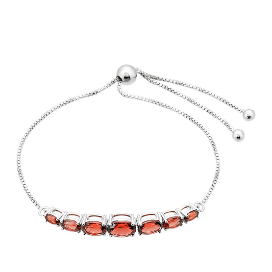 Stříbrný Náramek s Granátem
