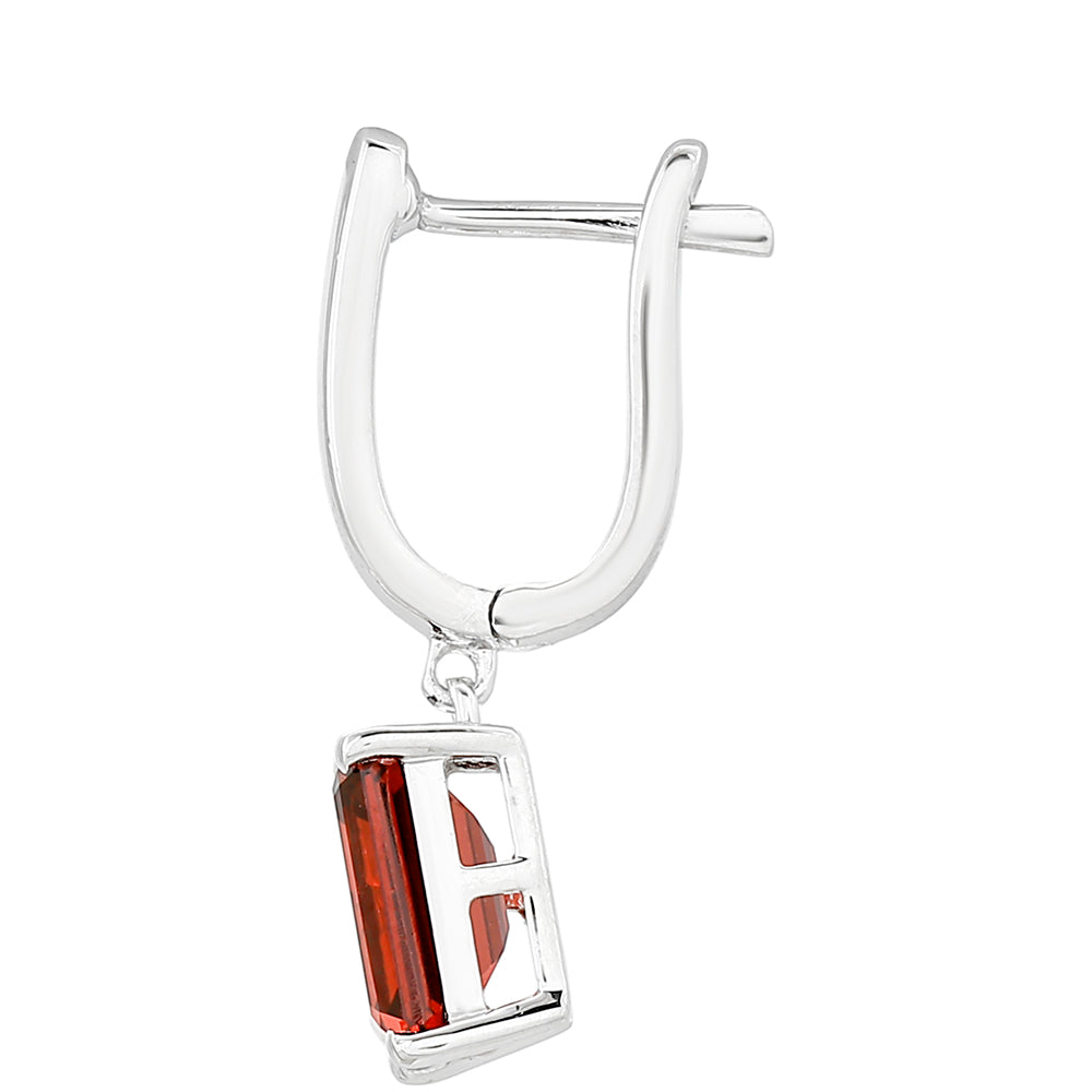 Stříbrné Náušnice s Granátem 2 