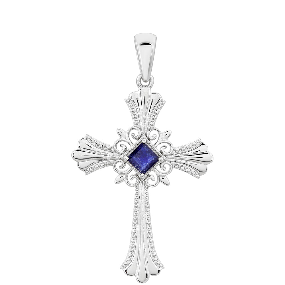 Stříbro 925/1000 - Přívěsek s Thajským Safírem - Karátové číslo: 0.59. přibližná hmotnost: 2.55 gramů