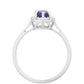 Stříbrný Prsten s Thajským Safírem a Bílým Topazem