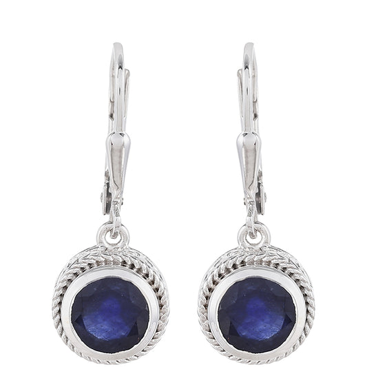 Stříbrné Náušnice s Thajským Safírem