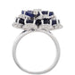 Stříbrný Prsten s Thajským Safírem a Bílým Topazem