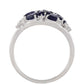 Stříbrný Prsten s Thajským Safírem a Bílým Topazem