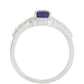 Stříbrný Prsten s Thajským Safírem a Bílým Topazem