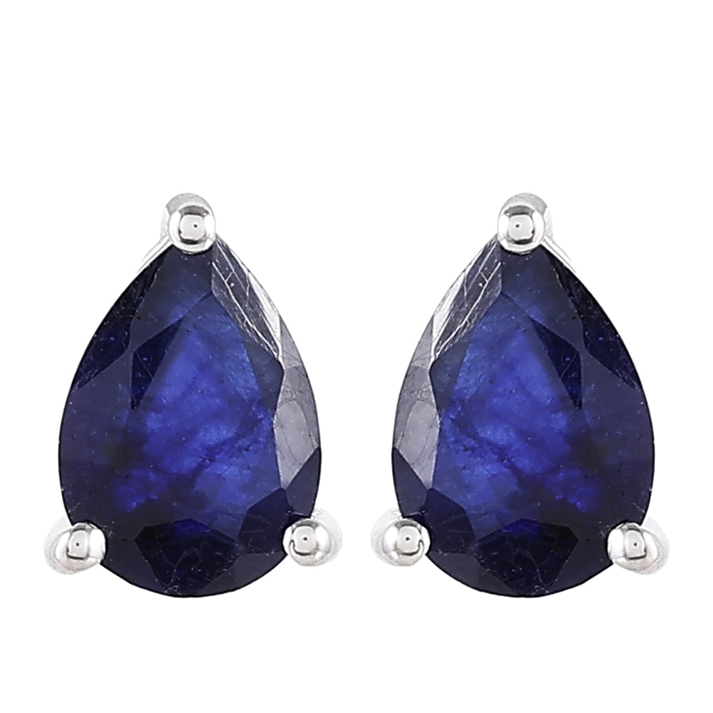 Stříbrné Náušnice s Thajským Safírem