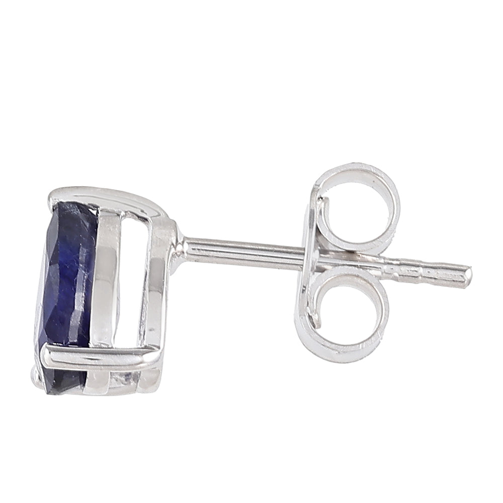 Stříbrné Náušnice s Thajským Safírem