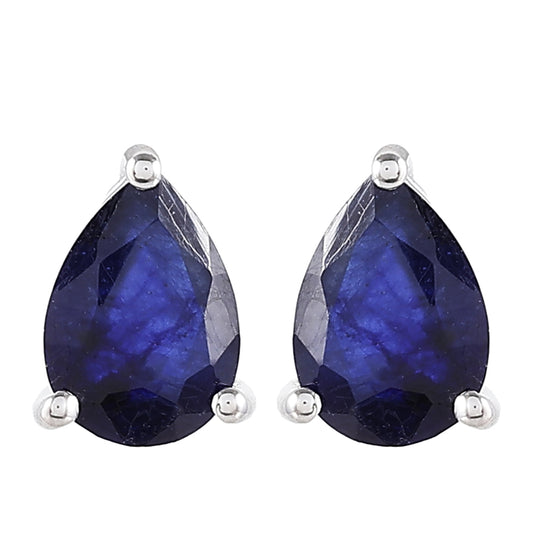 Stříbrné Náušnice s Thajským Safírem