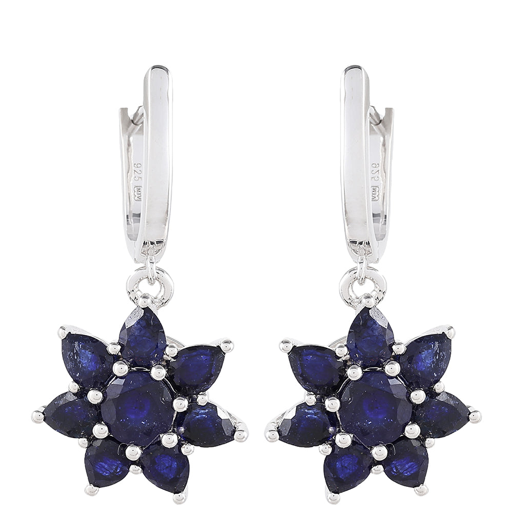 Stříbrné Náušnice s Thajským Safírem