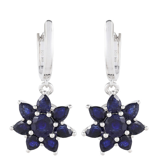 Stříbrné Náušnice s Thajským Safírem