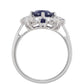 Stříbrný Prsten s Thajským Safírem a Bílým Topazem
