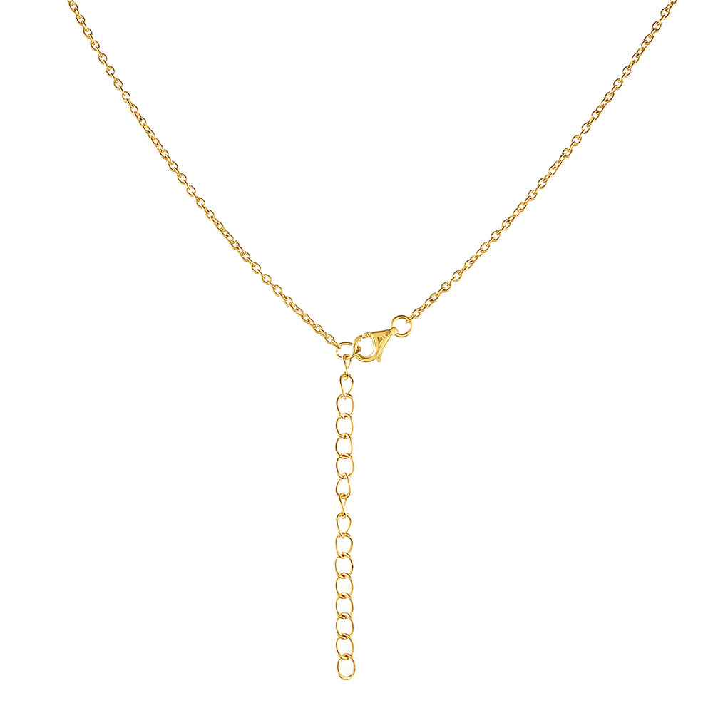 Pozlacené Stříbro 925/1000 - Náhrdelník s Barokní Sladkovodní Kultivovanou Perlou a Bílým Topazem - Karátové číslo: 4.62. přibližná hmotnost: 5.85 gramů 2 