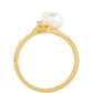Pozlacené Stříbro 925/1000 - Prsten s Barokní Sladkovodní Kultivovanou Perlou a Bílým Topazem - Karátové číslo: 2.26. přibližná hmotnost: 2.61 gramů