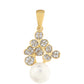 Pozlacené Stříbro 925/1000 - Přívěsek s Barokní Sladkovodní Kultivovanou Perlou a Bílým Topazem - Karátové číslo: 4.65. přibližná hmotnost: 3.35 gramů