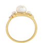 Pozlacené Stříbro 925/1000 - Prsten s Barokní Sladkovodní Kultivovanou Perlou a Bílým Topazem - Karátové číslo: 2.3. přibližná hmotnost: 3.17 gramů