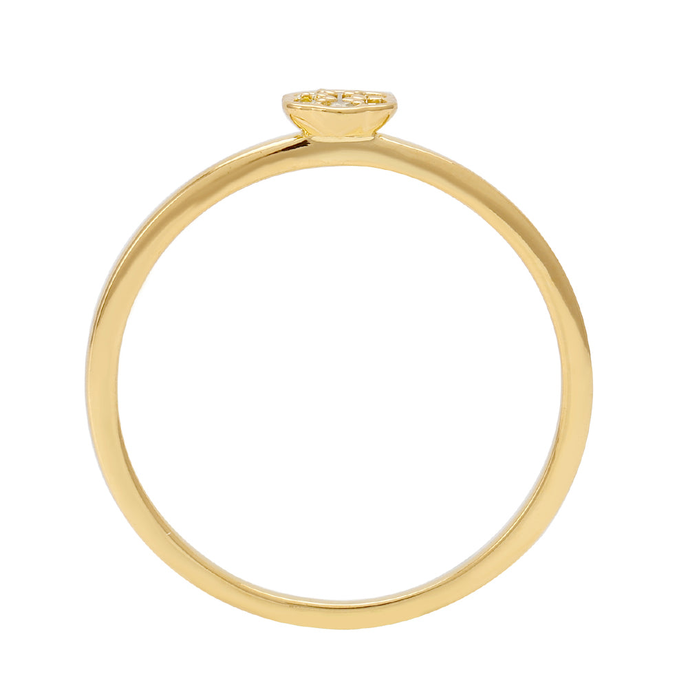 Pozlacené Stříbro 925/1000 - Prsten s Veronský zelený diamantem - Karátové číslo: 0.05. přibližná hmotnost: 1.03 gramů